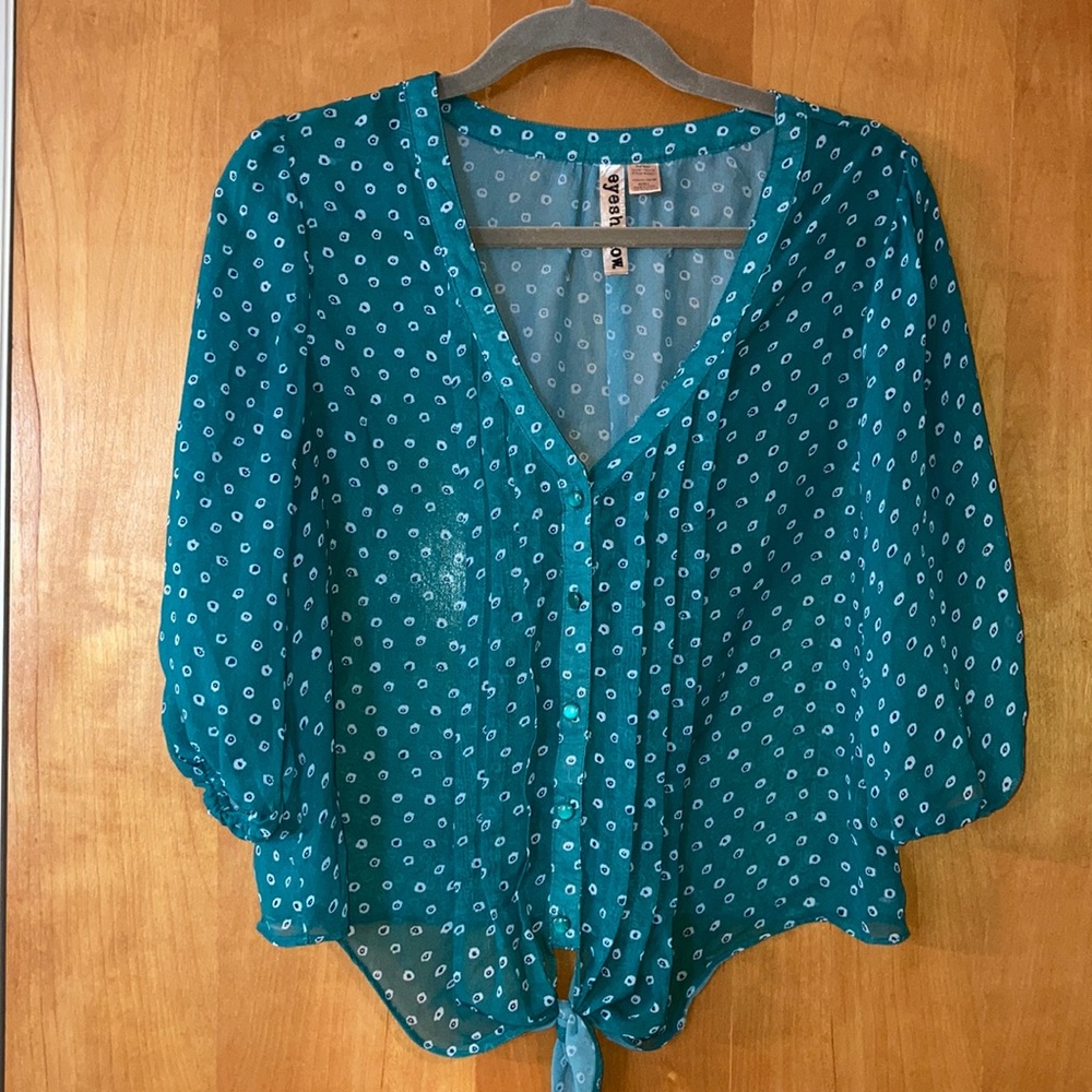 Green Button up Blouse
